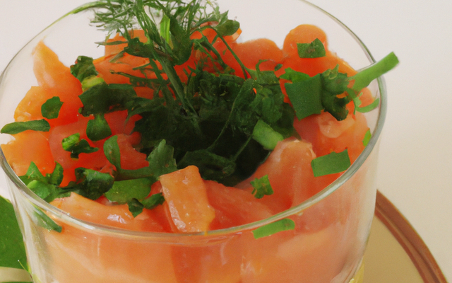 Verrine de saumon accompagné de son gressin
