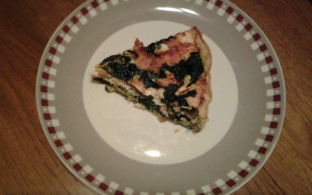 Tarte épinard et duo de saumon