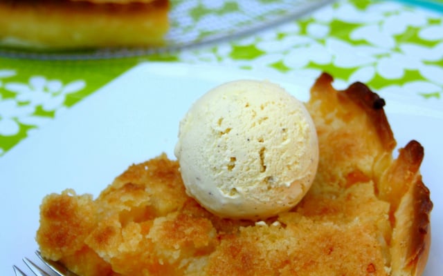 Tarte crumble aux pêches