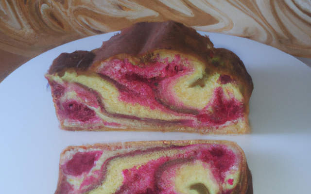 Gâteau marbré aux framboises