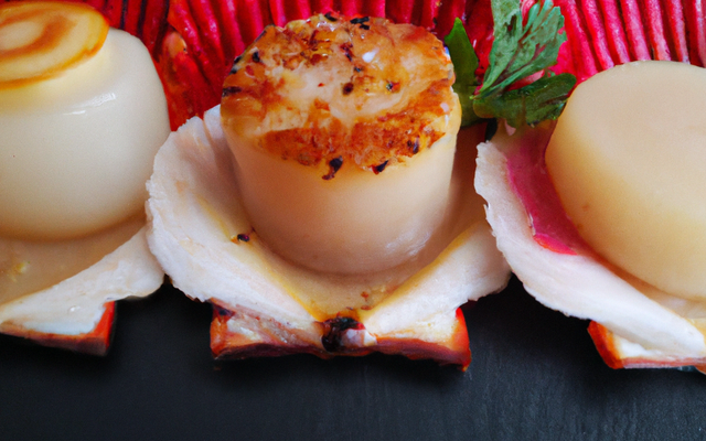 Trio fruité de coquilles Saint-Jacques en trois façons