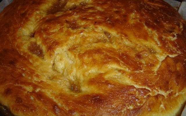 Tourte briochée au petit salé et pommes de terre