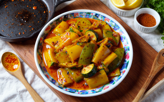 Poêlée de poivrons et courgettes à la marocaine
