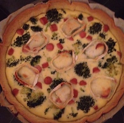 Quiche brocolis chèvre et knachis