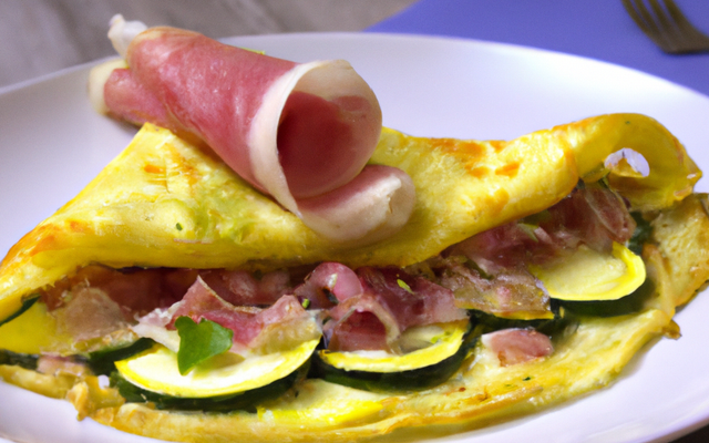 Crêpe farçi au jambon blanc et courgette