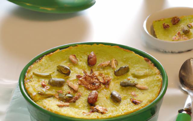 Flan de pommes de terre aux pistaches entières