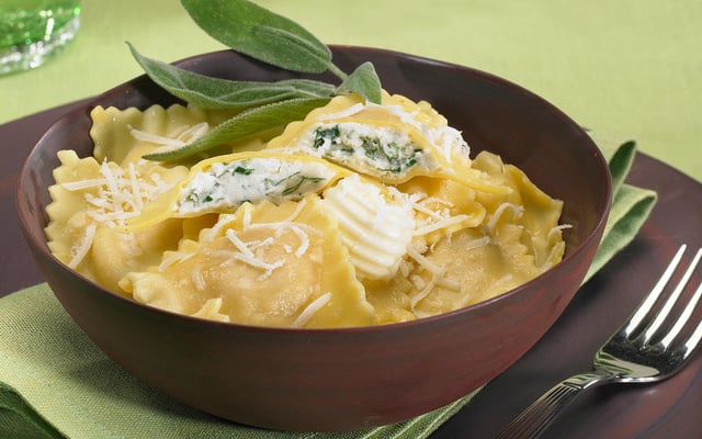 Raviolis aux pousses d’épinard et ricotta
