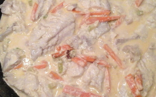 Curry de lieu noir au lait de coco