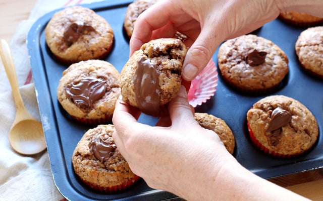 Muffins au cœur coulant de Nutella