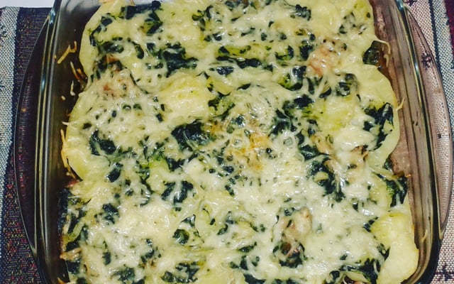 Gratin de pommes de terre et d'épinards