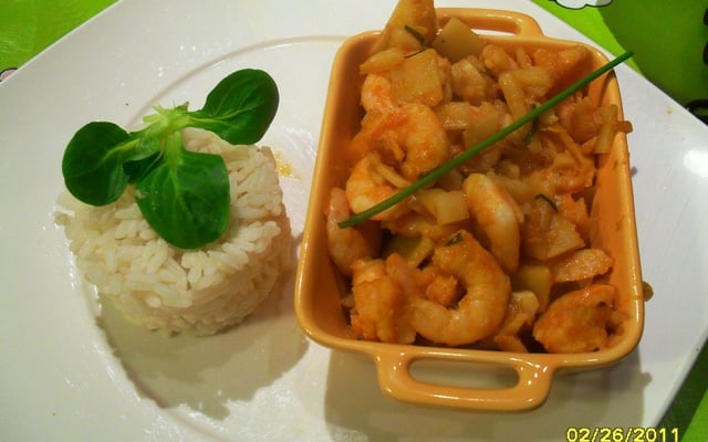 Crevettes sauce pimentée