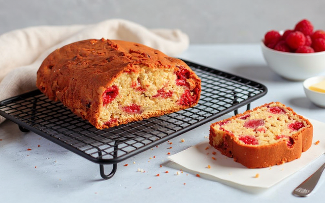 Gâteau aux framboises maison