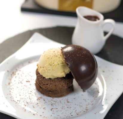 Fondant au chocolat façon profiterole