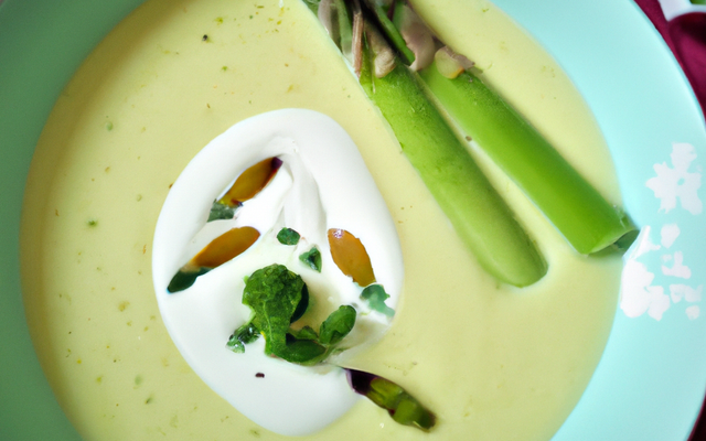 Velouté d'asperges et chèvre