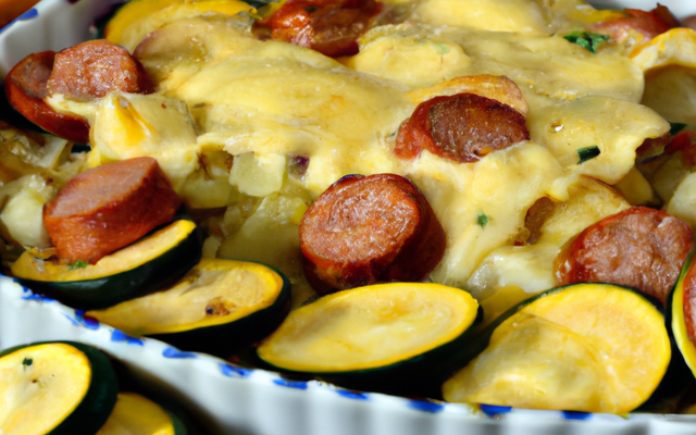 Gratin de courgettes et de saucisses