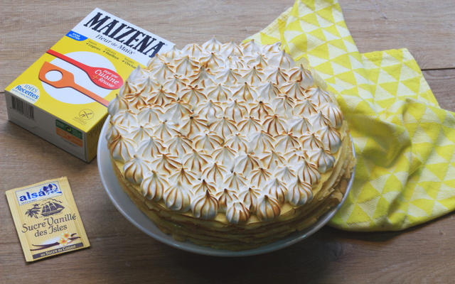 Gâteau de crêpes façon tarte au citron meringuée