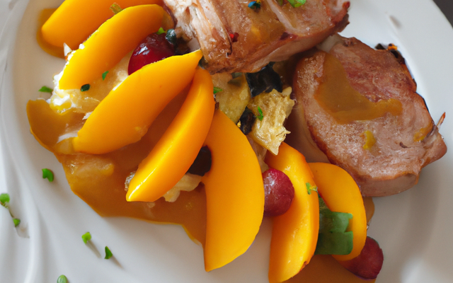 Filet mignon de porc aux abricots et mangue