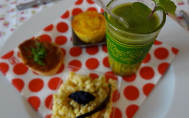 Gaspacho de courgettes et menthe aux épices