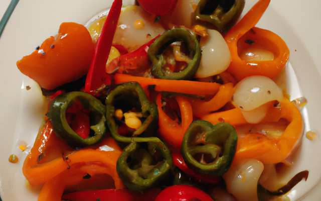 Poivrons marinés et câpres