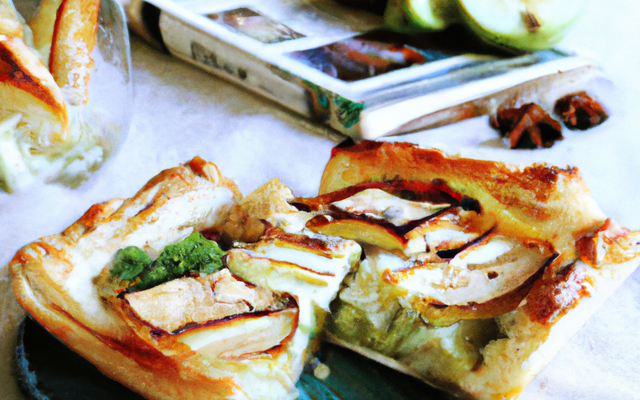 Tarte feuilletée au roquefort et aux pommes