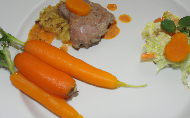 Filets de lapin au gingembre et tartare de panais et carotte