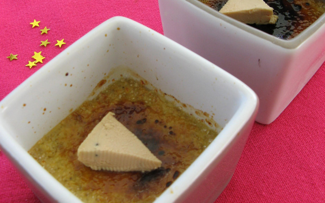 Crème brûlée au foie gras express