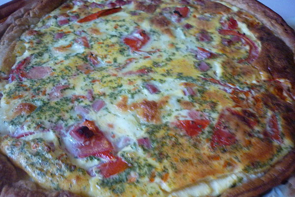 Tarte à la tomate, jambon, mozzarella