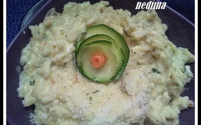 Risotto courgettes carottes champignons