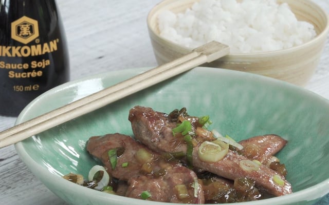 Aiguillettes de canard laquées à la sauce soja sucrée et vinaigre balsamique