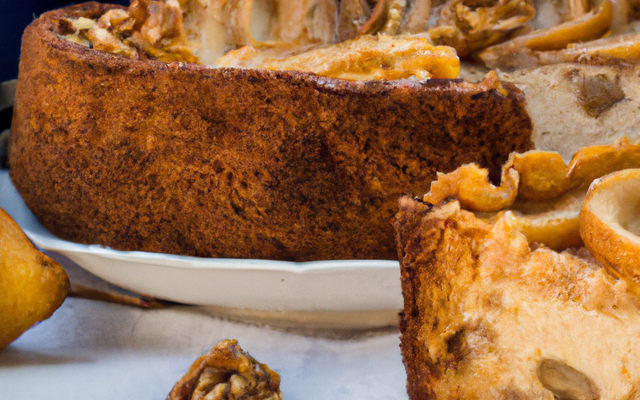 Gâteau aux poires et noix