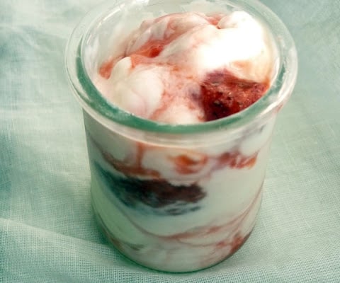 Glace au chèvre et à la fraise sans sorbetière