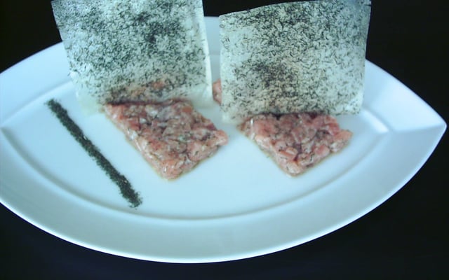 Tartare de saumon croustillant à l'aneth