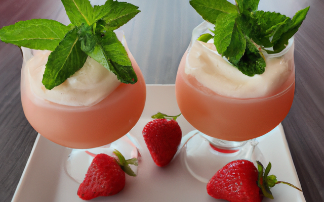 Îles flottante à la fraises et à la menthe