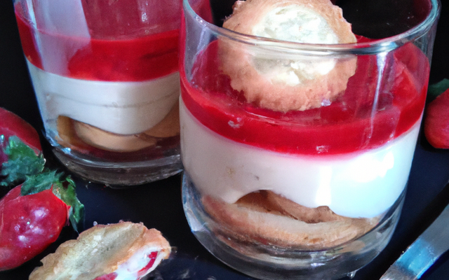 Verrine de fraises et biscuits de Reims