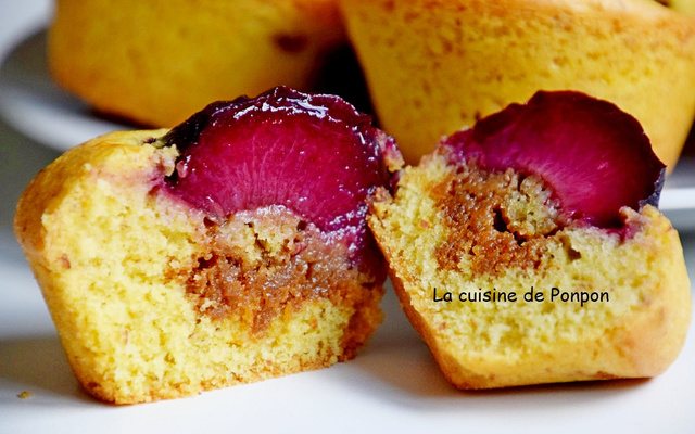 Muffin à la prune et caramel au beurre salé