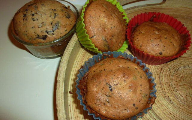 Muffins aux pépites de chocolat à base de lait et beurre