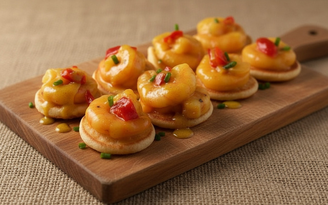 Blinis crevettes au curry