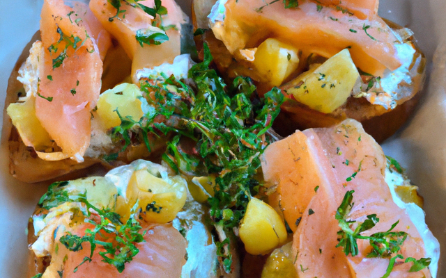 Toasts de pommes de terre au saumon