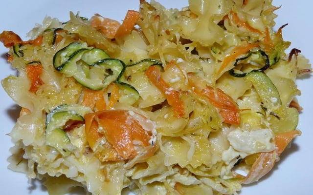 Gratin de farfalle aux légumes