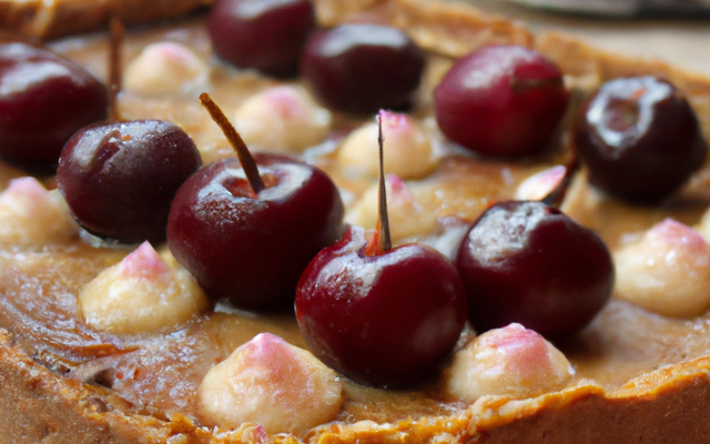 Tarte aux cerises aigres farcies aux speculoos