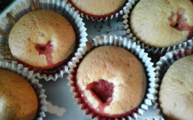 Muffins surprise à la fraise