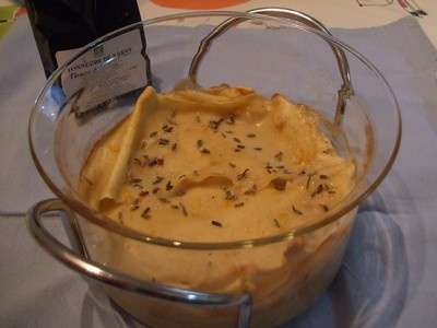 Lasagnes au poisson parfumées à l'orange et à la lavande