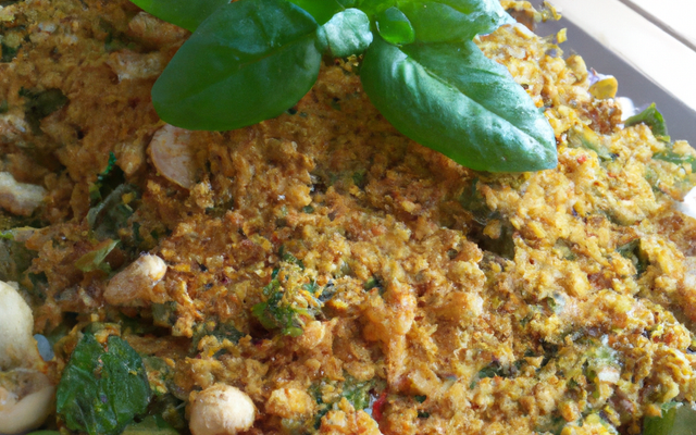 Crumble de légumes d'été au pesto de basilic facile