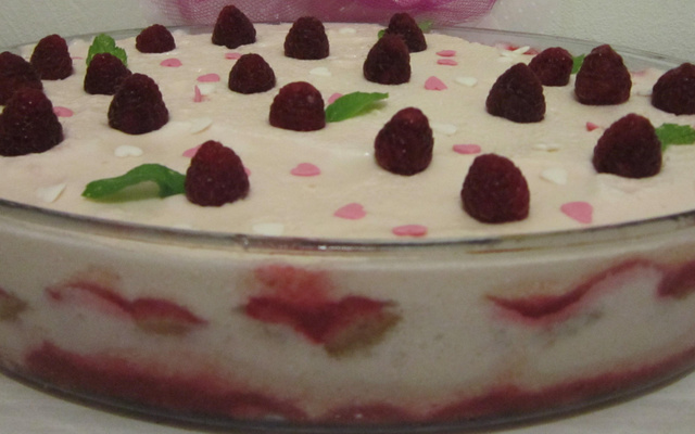 Tiramisu acidulé aux framboises