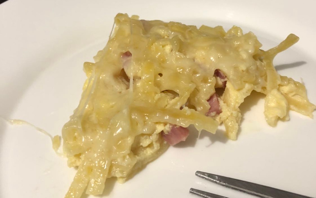 Gratin de pâtes au jambon
