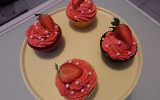 Cupcakes complètement fraise