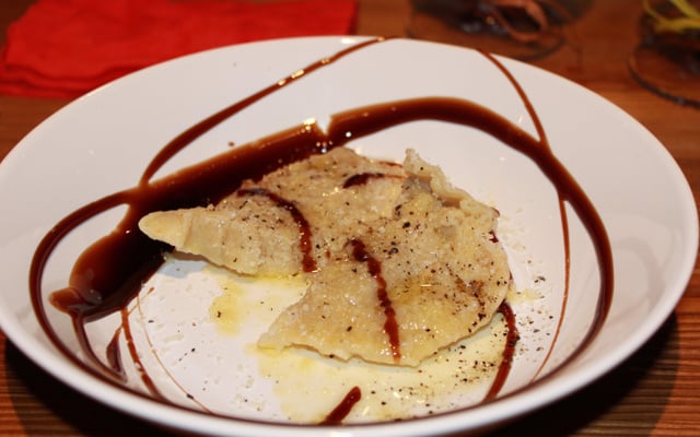 raviolis au foie gras, cèpes et ricotta