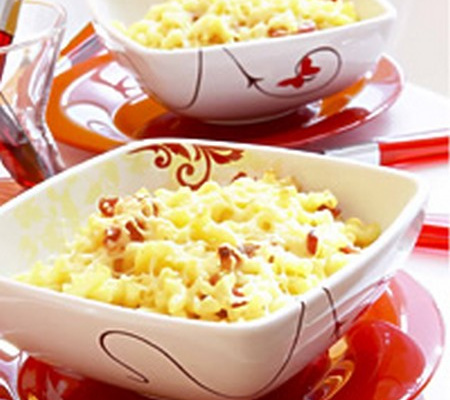 Gratin de coquillettes façon carbonara