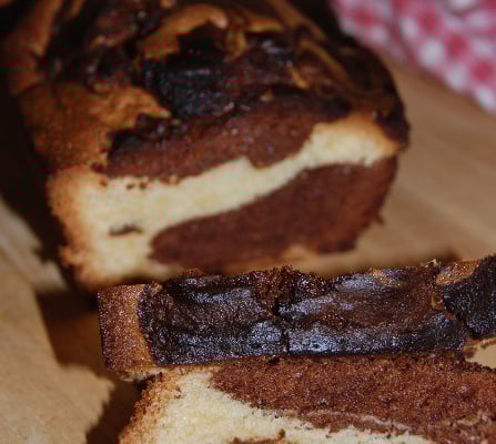 Cake marbré chocolat orange