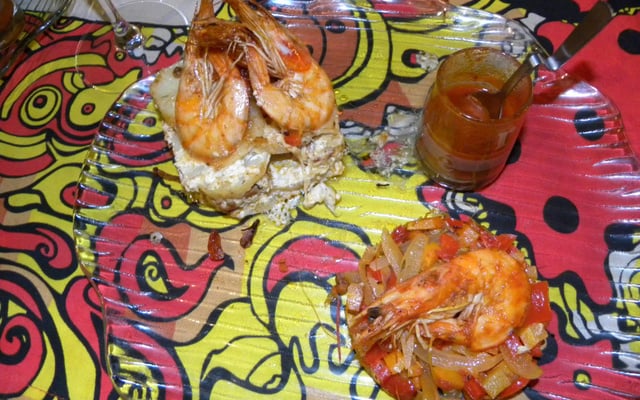 Gambas et son gratin chorizo